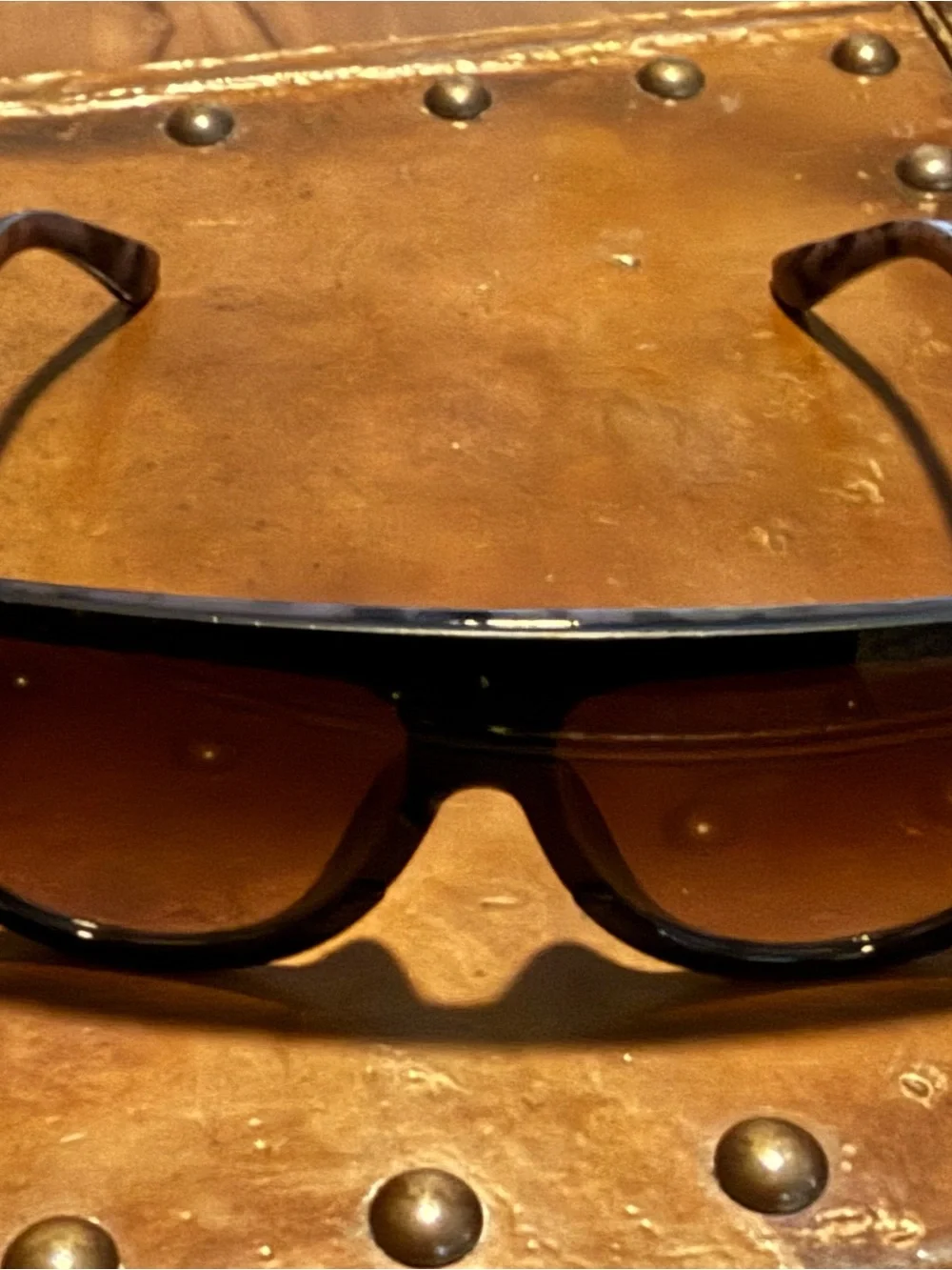Women's Black Shield Sunglasses with Gradient Brown Lenses